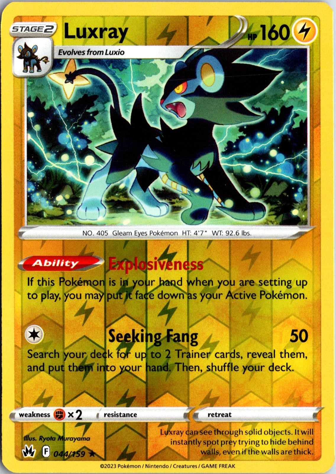 Luxray 044/159 Near Mint Rare Crown Zenith Pokemon Reverse Holo
