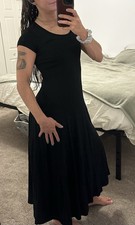 Lauren Ralph Lauren T-Shirt Maxi Dress Womens Medium M Black Cotton Modal Comfy