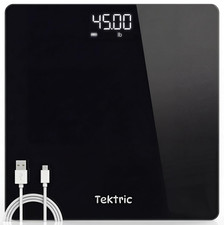 Digital Bathroom Scale Body Weight Highly Accurate LED Display Rechargeable 400