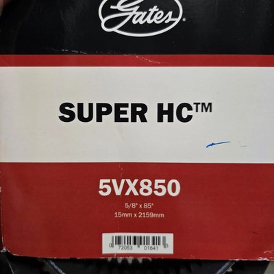 Gates Super HC Belt  5VX850 5/8 X 85'' 15mm X 2159mm USA