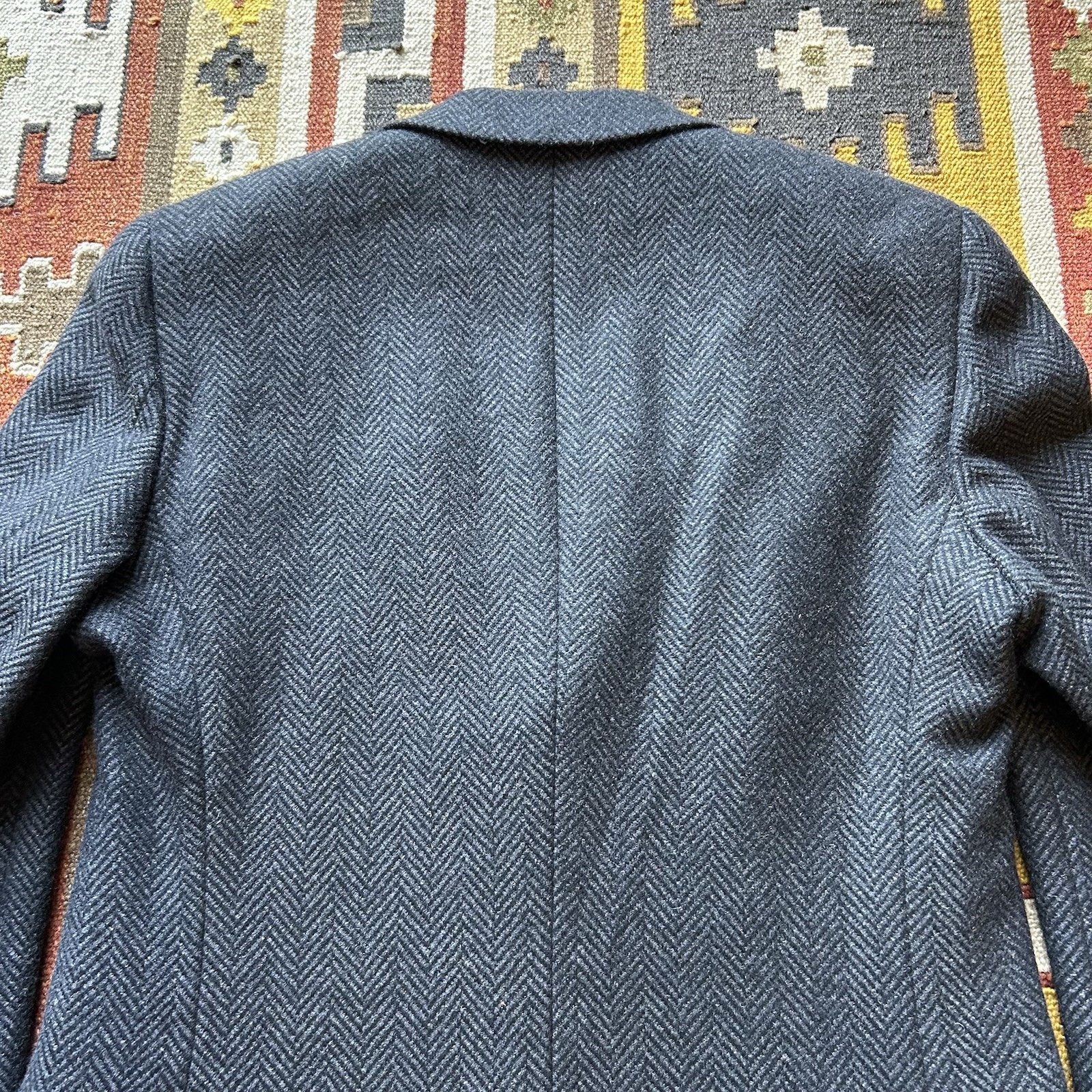 Prada Single Breasted Herringbone Pattern Cashmer… - image 14