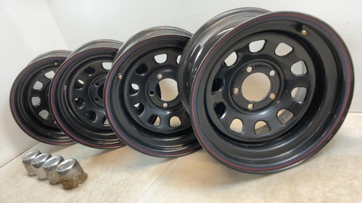 Jeep TJ Wrangler Steel Wheels Black Set 15x8' 4.5' Backspacing