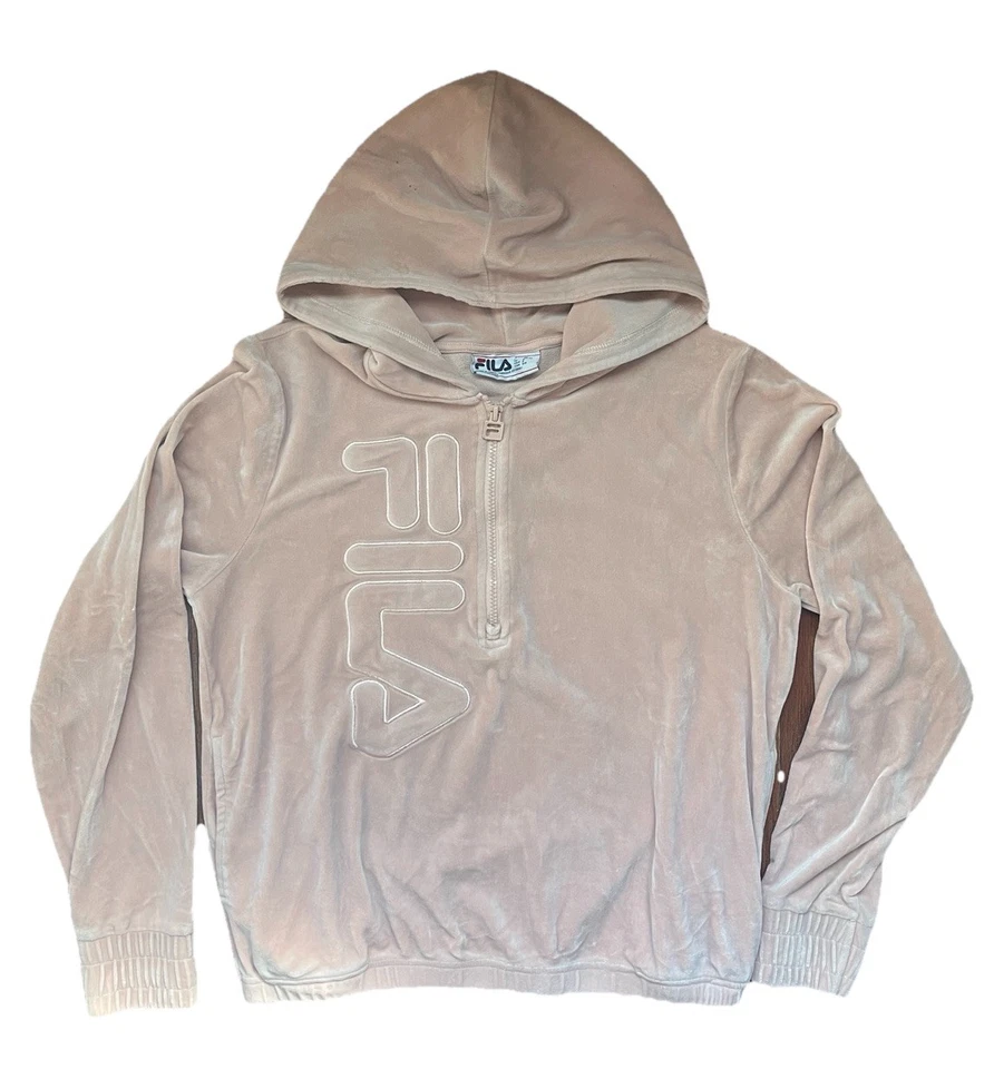 FILA Women's pullover velour hoodie Lot of 3 Colors Pink, Blue, Black size S - Image 4 of 4