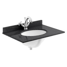 BASIN 600mm, Old London Black Marble top with china Basin includes Splashback