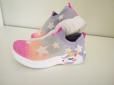 Skechers Air-Cooled Unicorn Slip On Memory Foam Lights Up Girls Sneckers Size 2