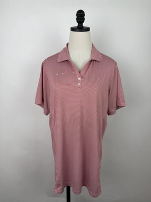 Chik Fil A Shirt Womens XL Chik Fil A Employee Uniform Striped Red Polo Shirt