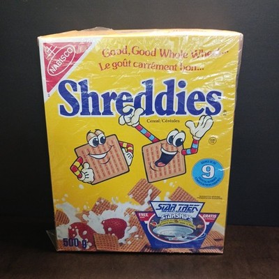 1992 Set of STAR TREK 1 Box 500g Nabisco Shreddies Cereal Box