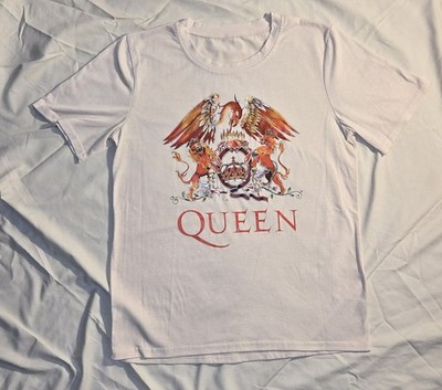 Queen Classic Crest Sand TShirt Creme Colored Crewneck Band Tee Cotton Polyester