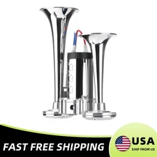 600DB Dual Trumpets Super Loud Car Electric Air Horn Truck Boat Train Speaker US