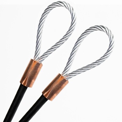 1/4'' COATED GALVANIZED STEEL CABLE COPPER SLEEVE, 1-75ft (Black,Red,White)