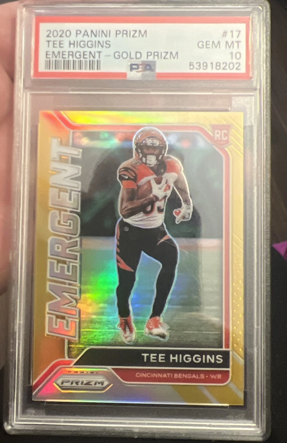 Tee Higgins Panini Prizm Emergent #17 Gold