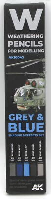 AK Interactive AK10043 Grey & Blue Shading & Effects Set (Weathering Pencils)