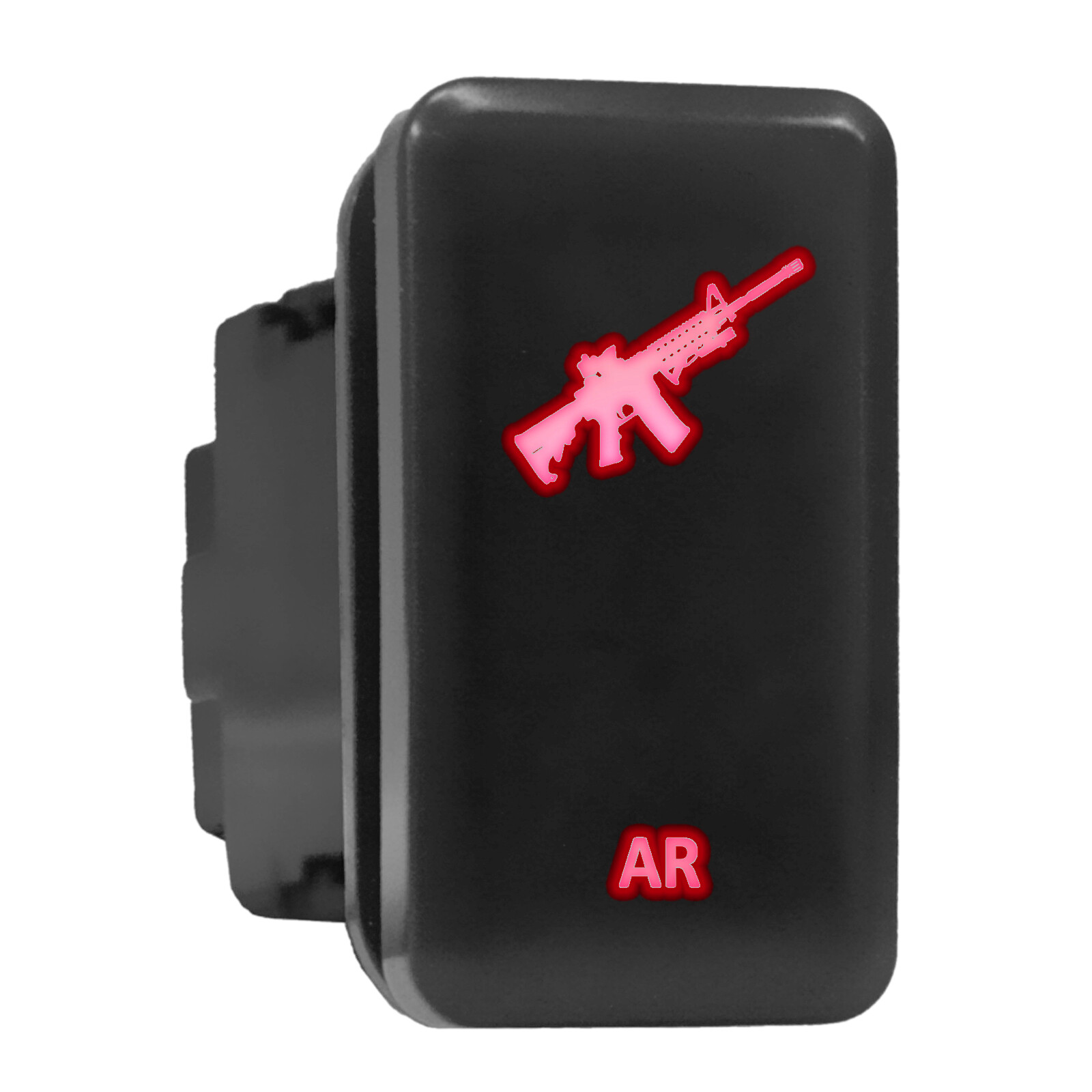 Toyota-Compatible AR Red Backlit Tall Push-In Switch 1.54x0.83 Inches
