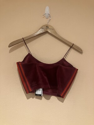 BNWT Adidas Ivy Park Womens Velour Cherrywood Bralet Top Size Uk Large 16-18