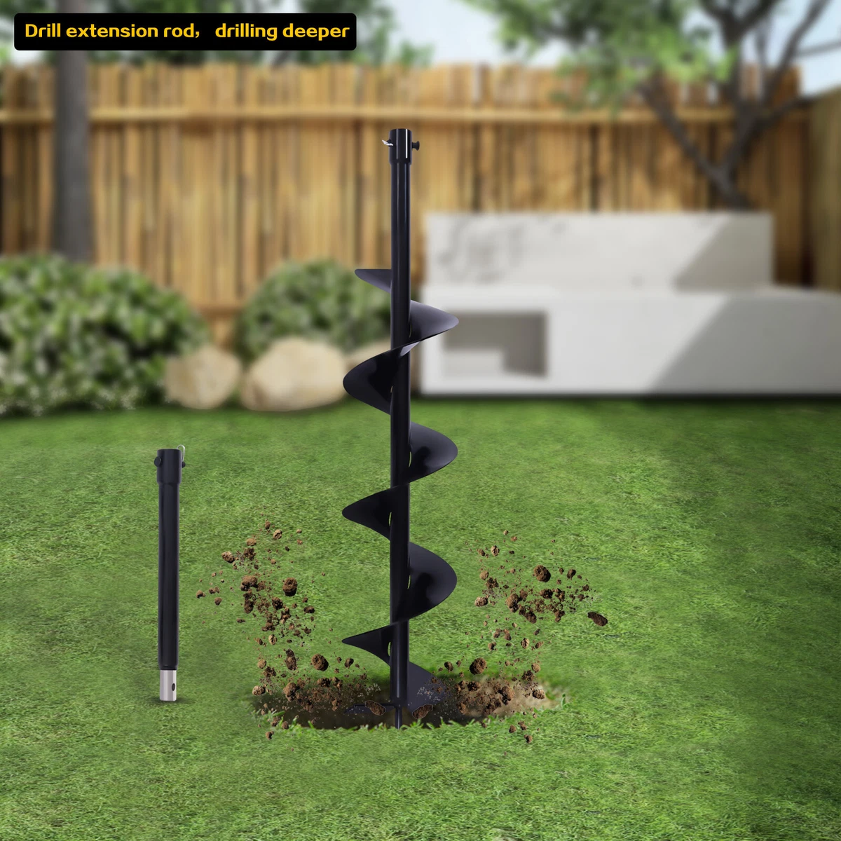 Dirt Hole Drill Auger Head Spiral Hole Drill Garden Yard Earth