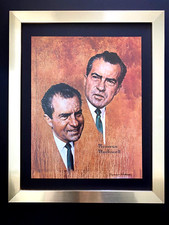 NORMAN ROCKWELL + RICHARD M. NIXON + CIRCA 1970'S + SIGNED PRINT FRAMED