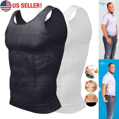 Camiseta de Compresión para Hombres 2 Piezas Fajas Abdominal Reductora Deportivo