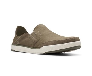 clarks mens canvas slip on shoes