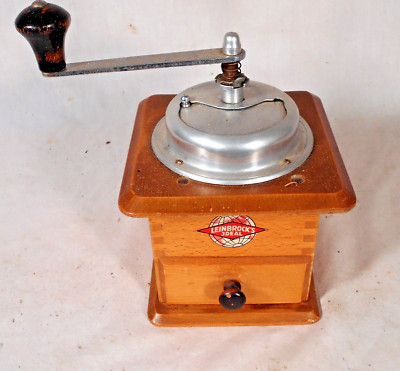 VINTAGE LEINBROCKS JDEAL COFFEE MILL GRINDER~WOOD & METAL