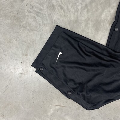 VINTAGE Nike Silky Dazzle Snap Pants Mens 2XL Black Warm Up Break