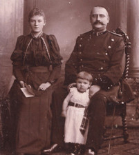 Military Cabinet Card Photo German Soldier Family Child Roloff Berlin 1893