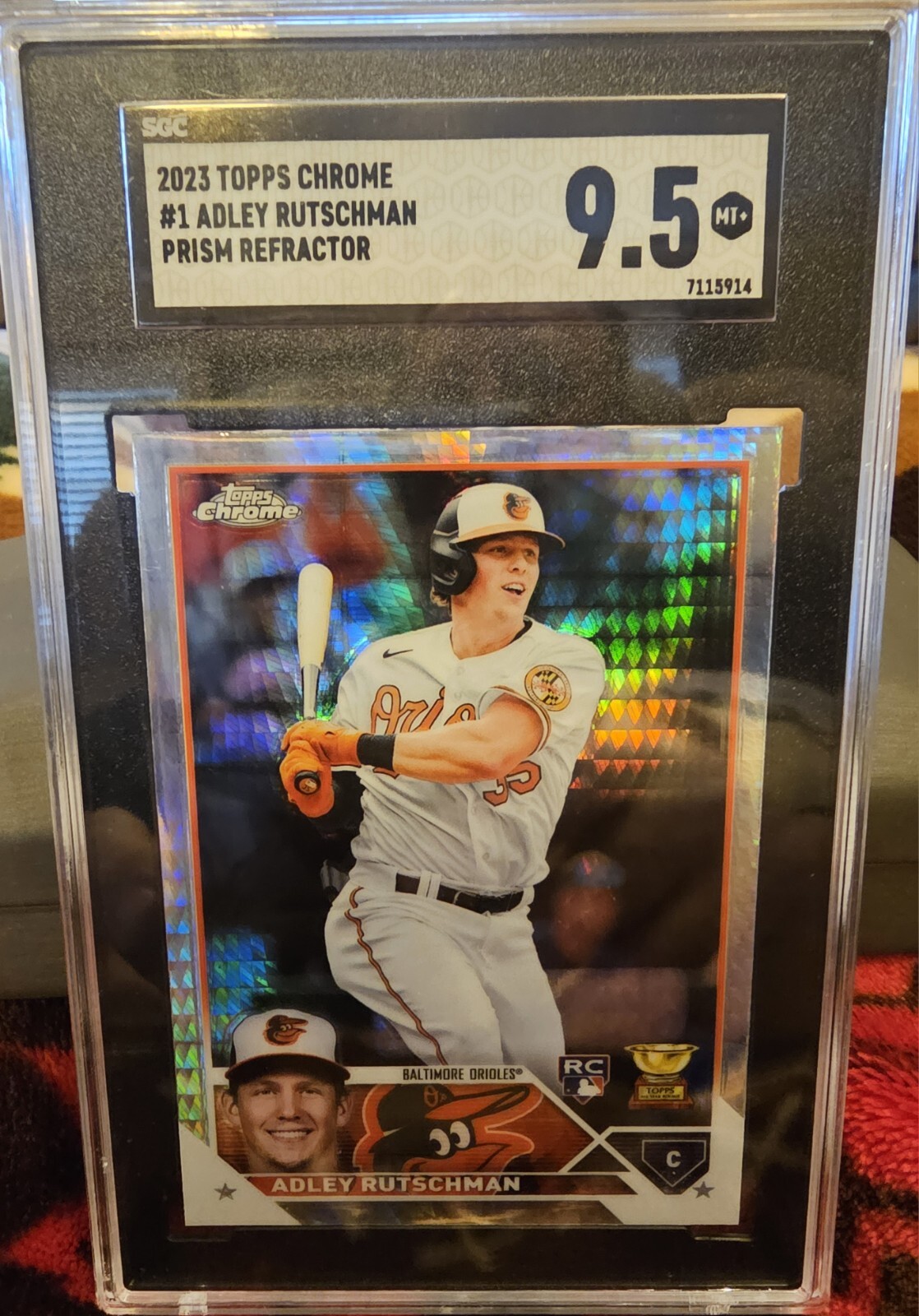 2023 Topps Chrome #1 Adley Rutschman Prism Refractor Rookie RC SGC 9.5 Orioles