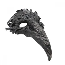 Long Nose Bird Devil Plague Doctor Raven Halloween Masquerade Mask [Black]