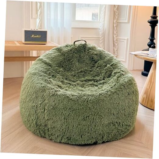 Faux Fur Comfy Bean Bag Cover, Fluffy Stuffed Large(38