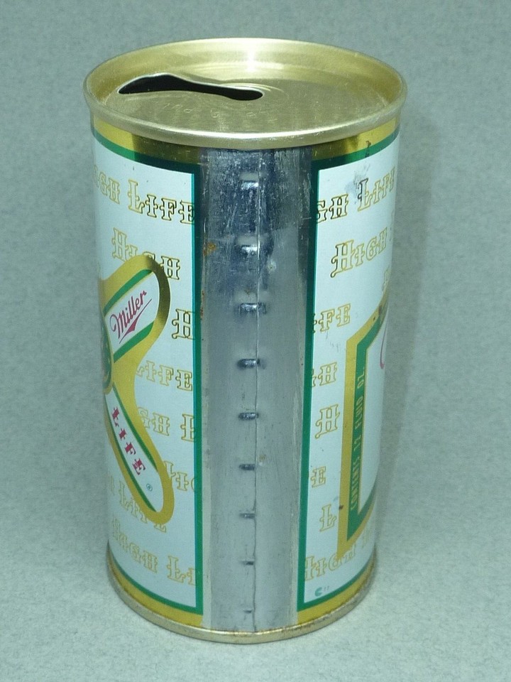 Empty Top Opened 12oz Miller High Life Beer S.S. ZipTab ** Stellar