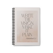 Spiral Notebook - Ruled Line. Write the vision make it plain scripture graphics