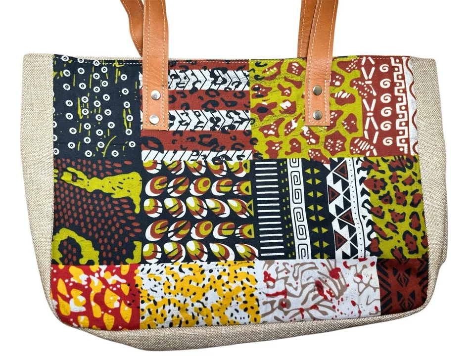 Bolso de mano africano urbano hecho a mano - Estampado étnico. Tela de cera hecha en África. ¡NUEVO! Foto 2 de 4