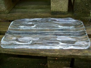 Schwere Servierplatte Auf Fussen Dickes Glas Rechteckig Fuss Kuchenplatte 28x16 Ebay