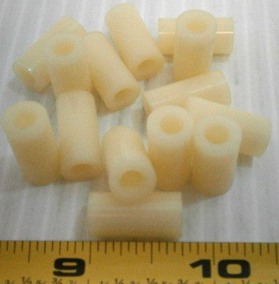 Raf 1194-10-N Nylon 3/8'' Round Spacer 0.192'' Hole 3/4'' Length  Lot of 25  #363