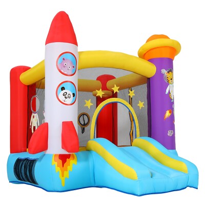 Bounce House with Slide and 370W Blower Inflatable Bouncer for Toddler Kids 2-8