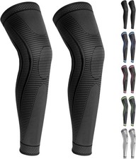 2 Pack Full Leg Compression Sleeves for Men And Women Long Knee Brace Support fo