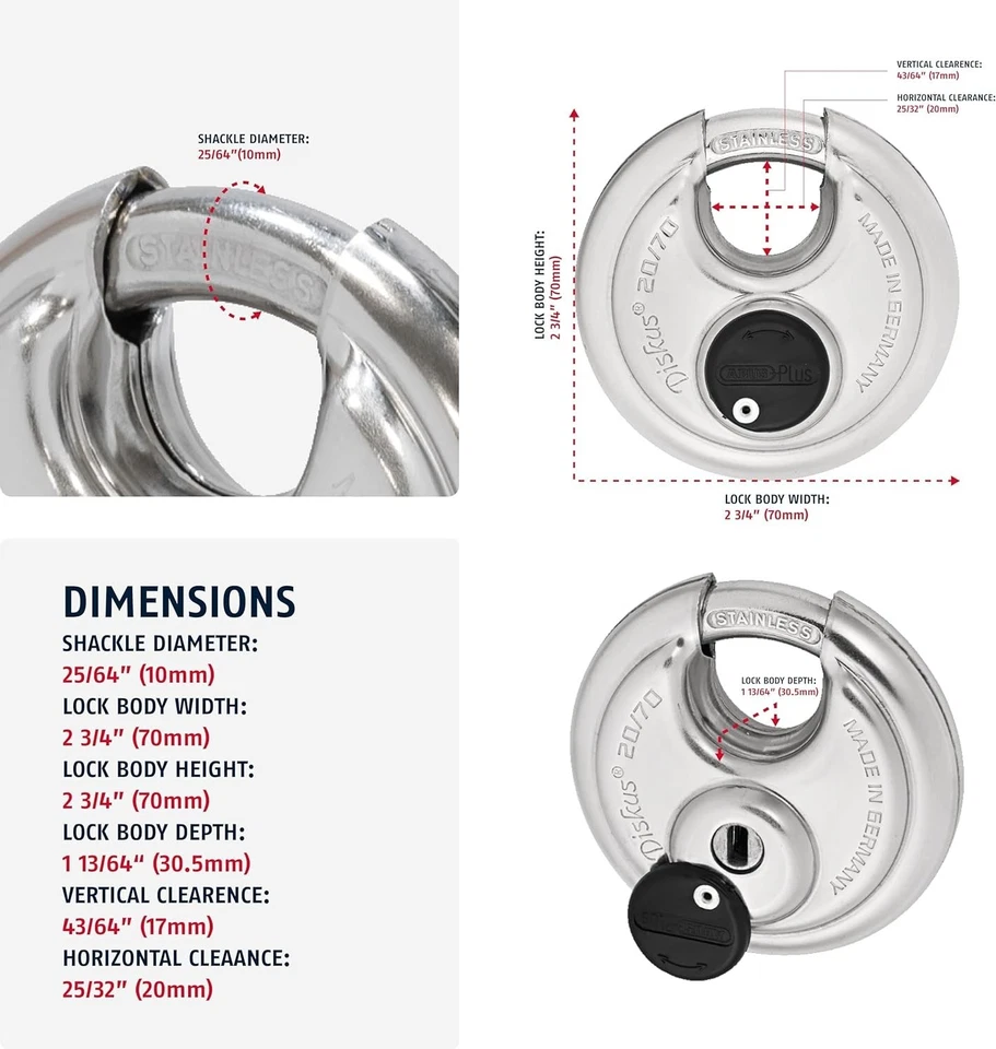 Heavy Duty 70mm Stainless Steel Padlock - Ultimate Protection, Keyed Different - Image 4 of 4
