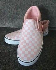 Vans Size US Missy 5 Pink And White Checkered Slip-On Shoe