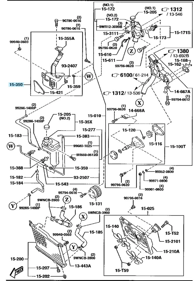 MAZDA 正品 RX-7 RX7 FD3S 散热器 冷却液 子储罐溢流水库 原始设备制造商 — 第 3/4 张图片