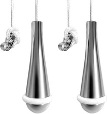 2 Pack Bathroom Light Pull Cord Handle, Teardrop Chrome Pull Cord Light Switch w
