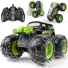 LAZZAROU 114 Amphibious Remote Control Car, Double Wheelie RC Trucks, 2.4GHz ...