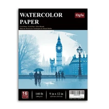Watercolor Paper Pad, Watercolor Pad 9x12”, 300 GSM/ 140 lb Water Color Paper,