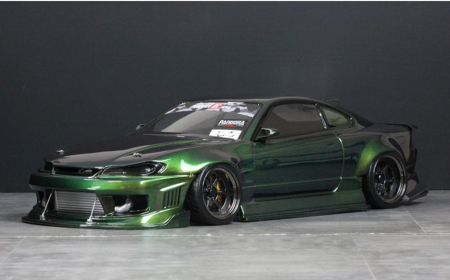 Pandora RC S15 コバルトグリーン Pandora RC Nissan Silvia S15 RAIJIN ORIGIN Labo Body 1/10 JDM S