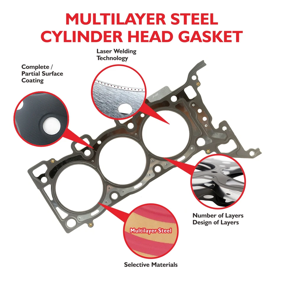 Juego de juntas de culata aptas para 04-09 Buick LaCrosse Cadillac CTS GMC Saturn 3,6 L Foto 3 de 4