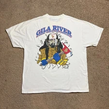 Vintage Honorary Firefighter GILA RIVER Fire Department Sz XL T Shirt Gray
