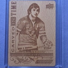 Upper Deck Engrained Icons Hockey Carved In Time Brad Park CT-BP Rangers Wood