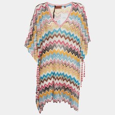 Missoni Multicolor Chevron Raschel Knit Kaftan Cover Up S