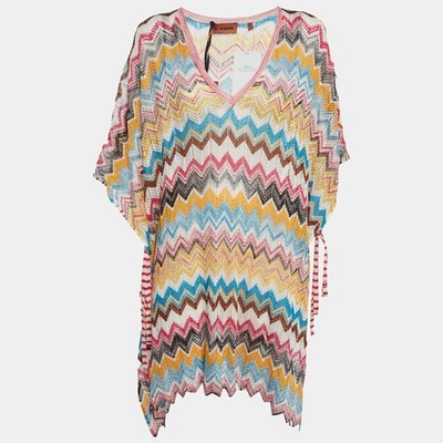 Missoni Multicolor Chevron Raschel Knit Kaftan Cover Up S