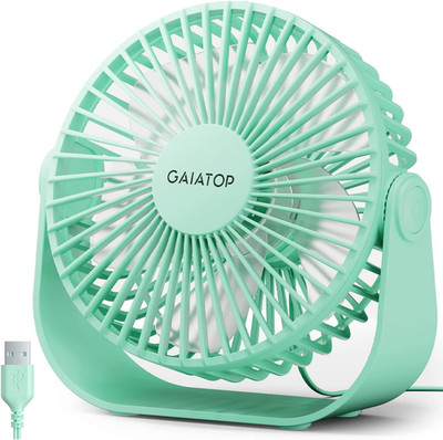USB Desk Fan, 3 Speeds Strong Airflow, 5.5 Inch Portable 90° Rotate Quiet Coolin
