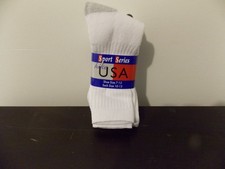 Sport Series Made In USA Men's Socks three Pairs Size 10-13 Cotton Blend