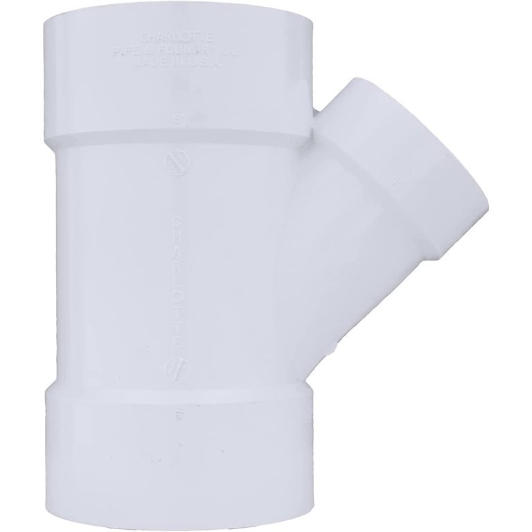 Charlotte Pipe 6 in. x 6 in. x 4 in. PVC DWV Wye Reducing - Free Shipping